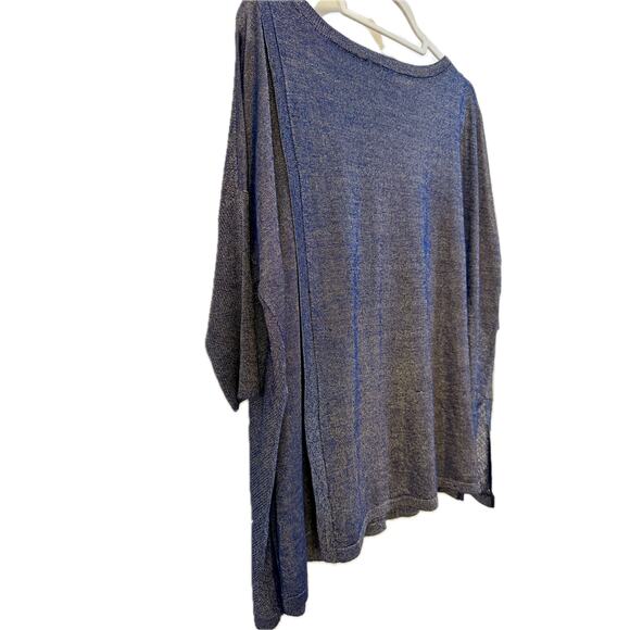 WHBM Boxy Layer Navy Shimmer Pullover Poncho Sweater Size XS (Runs Large)πβ¨π - Picture 9 of 16